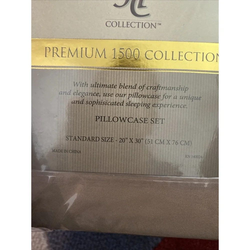 HC 1500 PREMIUM COLLECTION LUXURY Standard Pillowcase Set In Color Taupe New